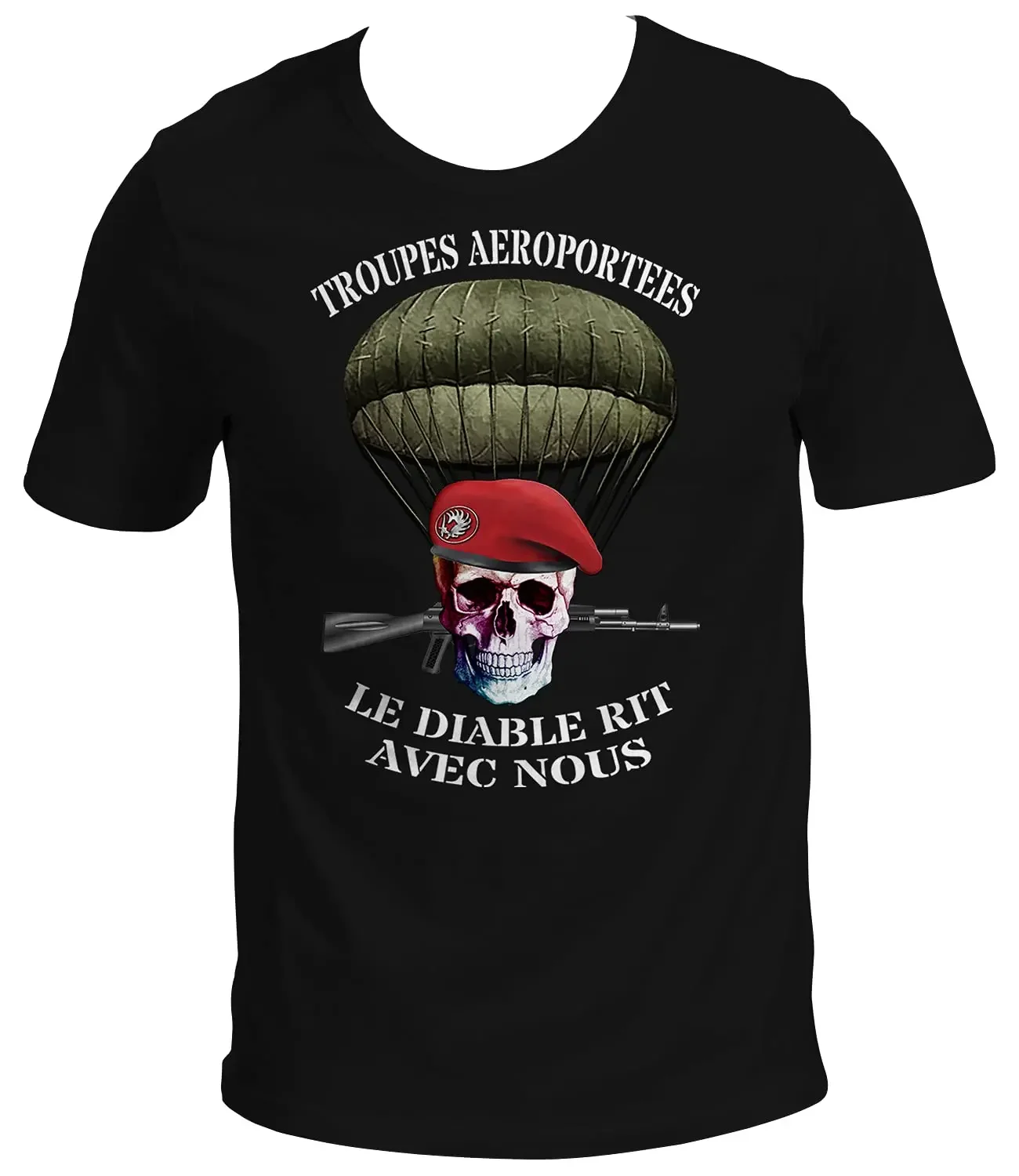 Armée Troupes Aéroportées Parachutiste French Foreign Legion T-Shirt Short Sleeve Casual Cotton O-Neck Summer T Shirt