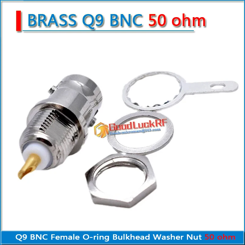 50 ohm Q9 BNC Female O-ring Bulkhead Washer Nut Mount solder cup Welding panel RF Connector Adapter High-quality