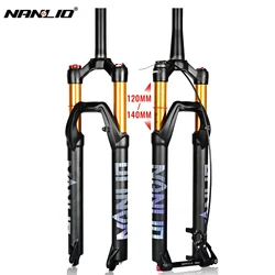 NanLio Mountain Bike Suspension Fork X7 PRO Damping Rebound Adjustment 26in 27.5in 29in 120/140mm Travel Metal Bushings Air Fork