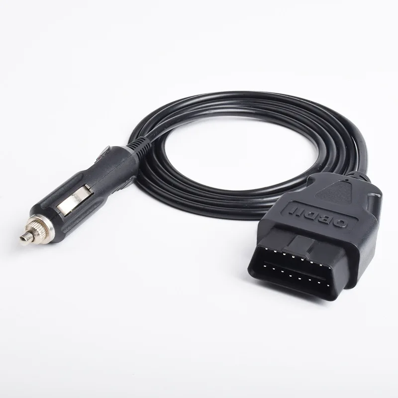 Nowe złącze męskie OBD2 kabel zasilający 16Pin do zapalniczka samochodowa 12V źródło prądu stałego OBD 2 dla wideorejestrator samochodowy GPS HUD