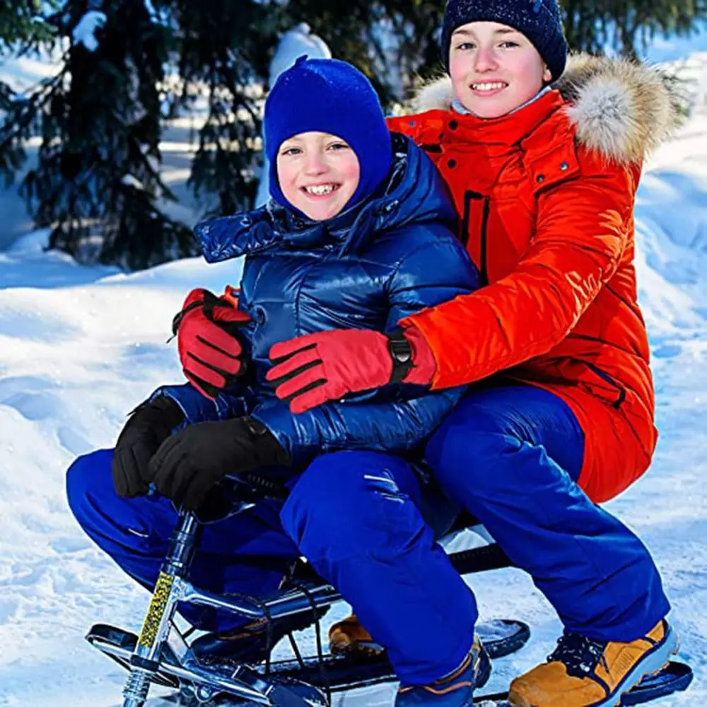 Sarung tangan Ski antiair anak, sarung tangan hangat antiselip tebal, sarung tangan hangat tahan angin untuk musim dingin