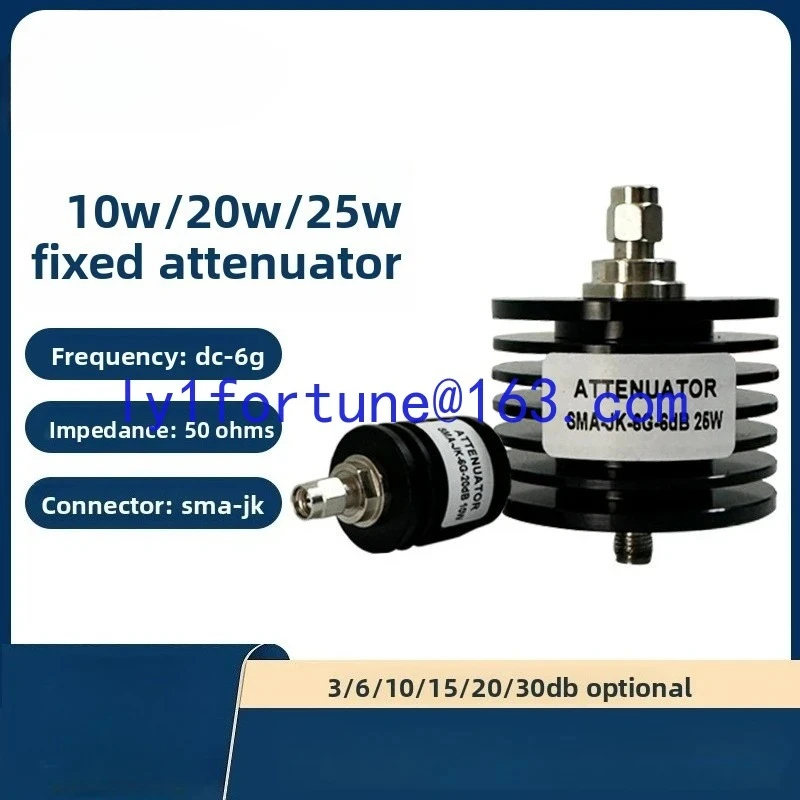 2026 Attenuator SMA 25W coaxial fixed attenuator 10 20 30dB DC-6G with built-in heat sink attenuator