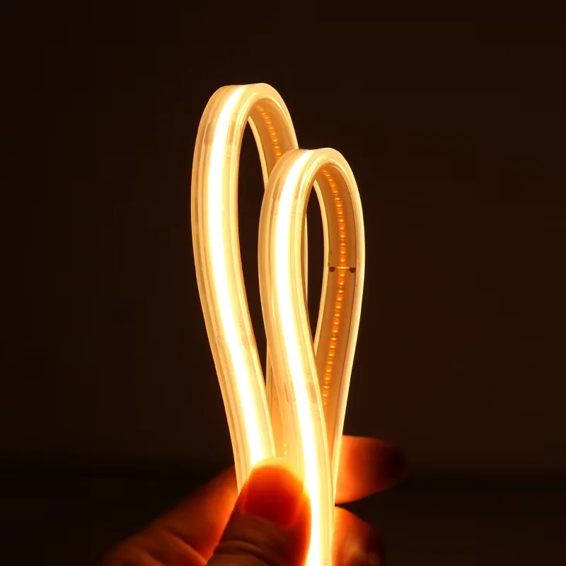 IP67 Waterproof COB LED Strip Lights 12V 24V 480LEDs RA90 High Density Flexible LED Tube Light 1800K 3000K 4000K 6000K Orange 5m