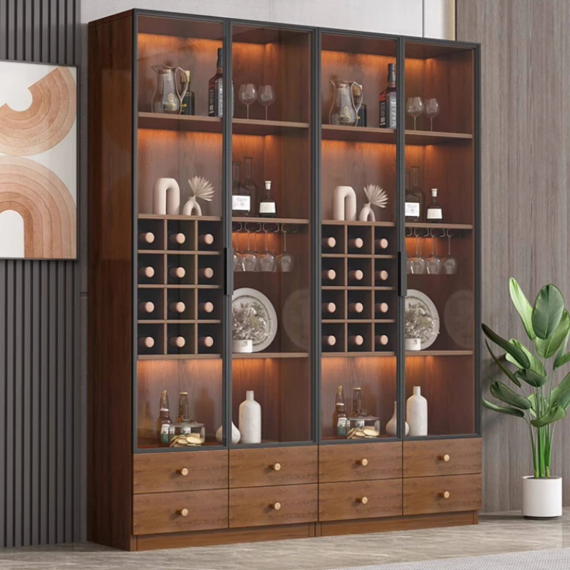 

Стеклянный небольшой винный шкаф-витрина для гостиной, элитный, в стиле легкой роскоши, современный домашний шкаф для хранения, барная мебель