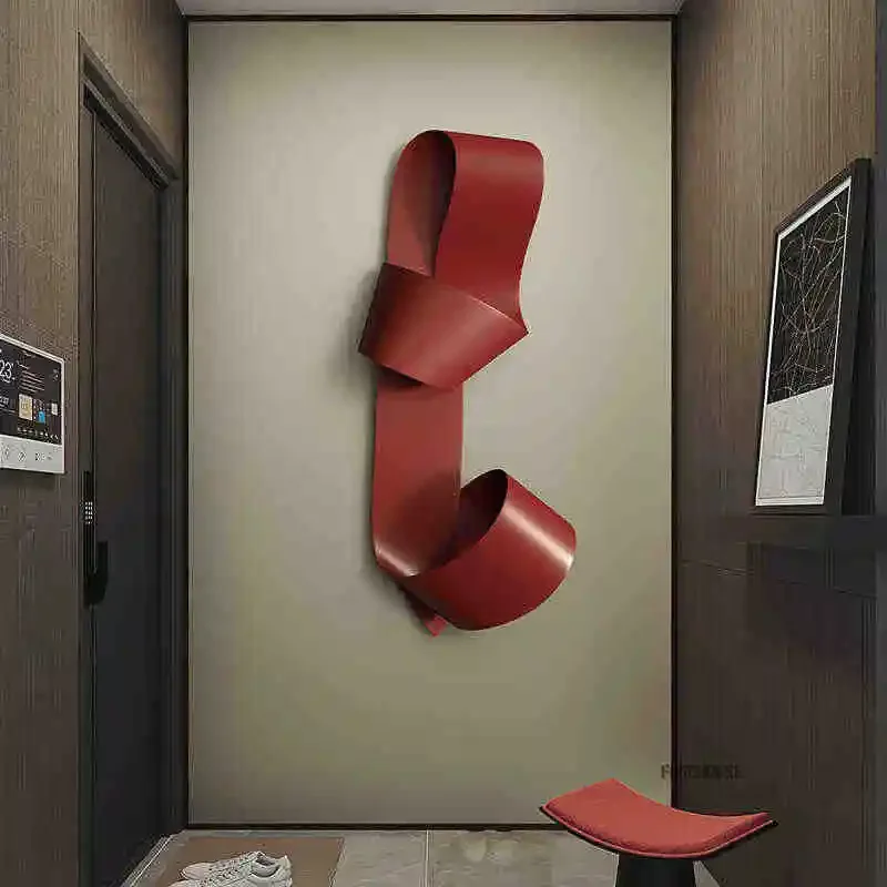 Decorações de Parede de Luxo Nórdico para Sala de Estar, Decorações Suspensas, Arte em Ferro Curvada para Decoração de Casa