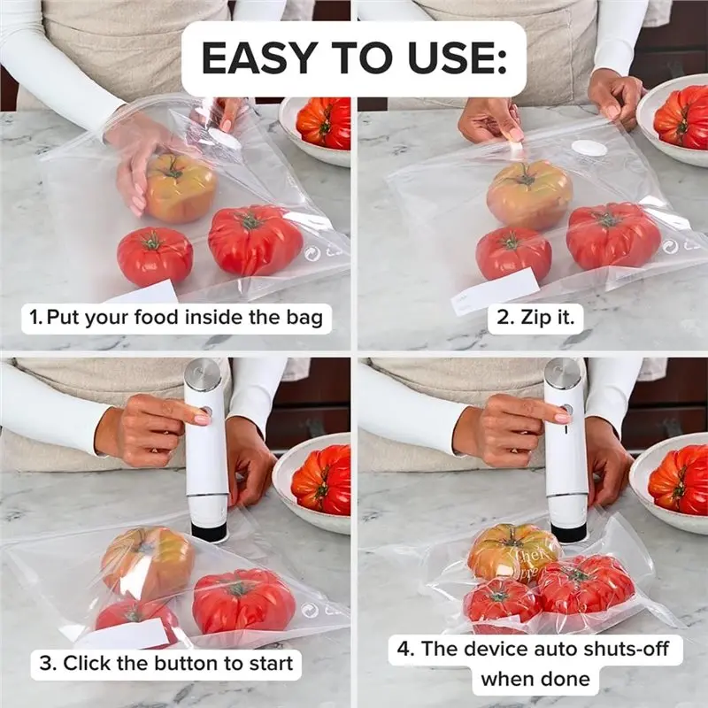 【POPULAR PICK】Vacuum Sealer For Food 30 Reusable Bags Handheld Food Sealer Portable Food Sealer