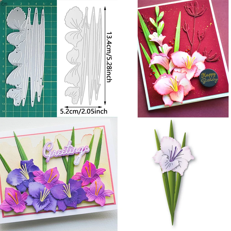 Christmas Scrapbooking Craft,Gladiola Blossom Cutting Die New Arrival 2024 for DIY Decoration Card Photo Album Embossing Stencil