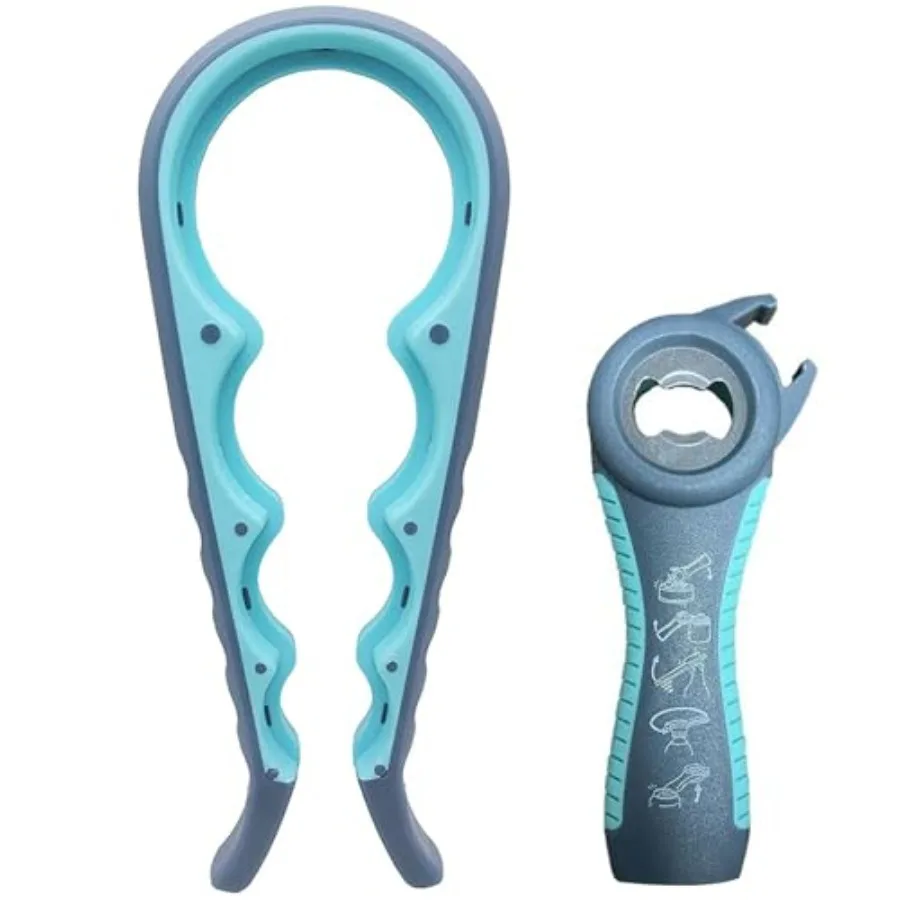 Jar Opener for Seniors with Arthritis, Jar Opener for Weak Hands, 5-in-1 Bottle Opener, 4-in-1 Can Opener