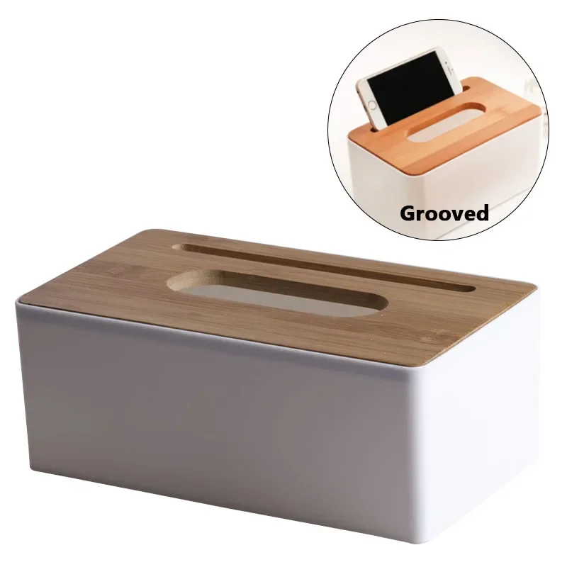 Wooden Tissue Holder Household Tissue Storage Box Detachable Tissue Box Elegant and Simple