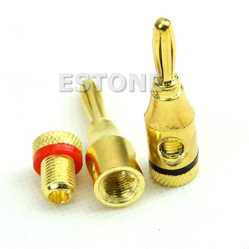 573A enchufes plátano conector gato 4 pares /8 pcs conector altavoz dorado para altavoz sistemas