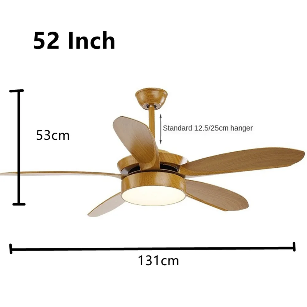 

52 inch wooden led ceiling fan with lights remote control ventilator lamp Home Fixture Silent Motor fans bedroom decor modern