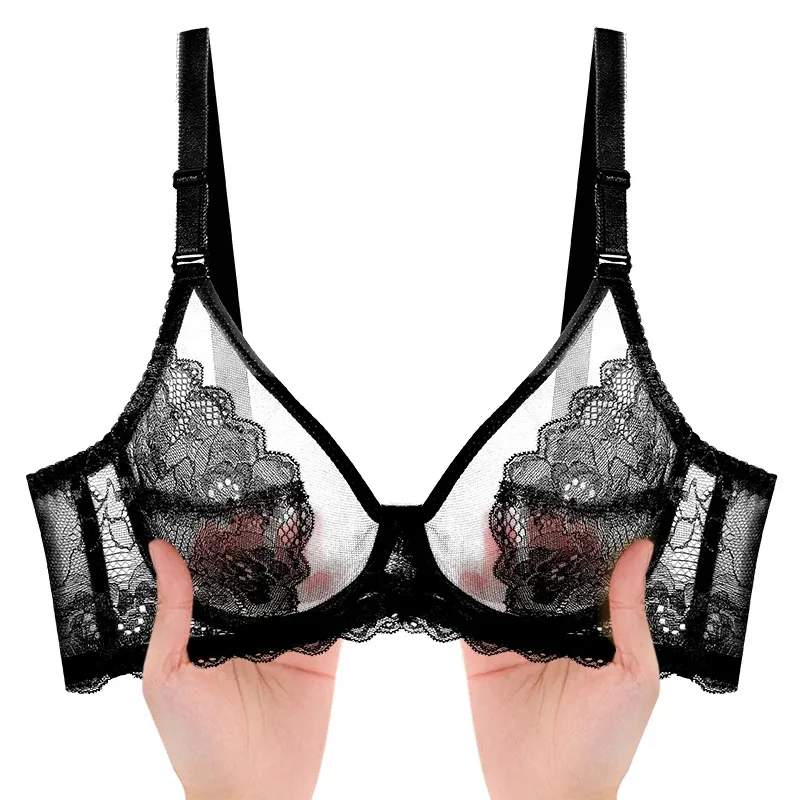 

Sheer Lace Bras for Women Ultra Thin Wireless Bralette CDE Cup Sexy Transparent Bra Top Comfortable Breathable Summer Lingerie