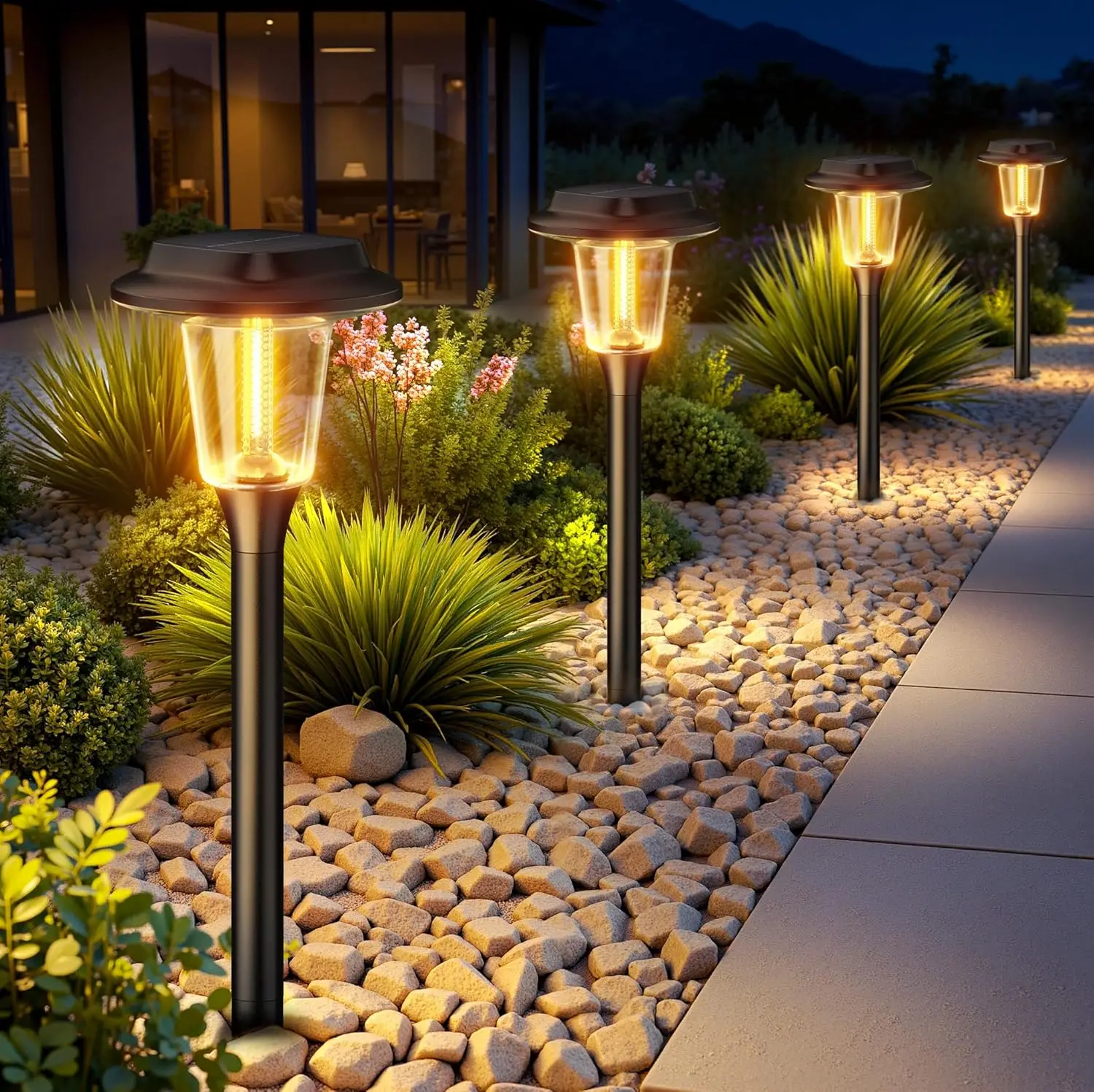 

8 Pack Solar Pathway Lights, Bright Outdoor Garden Lights for Yard Patio Driveway Walkway – IP65 Waterproof