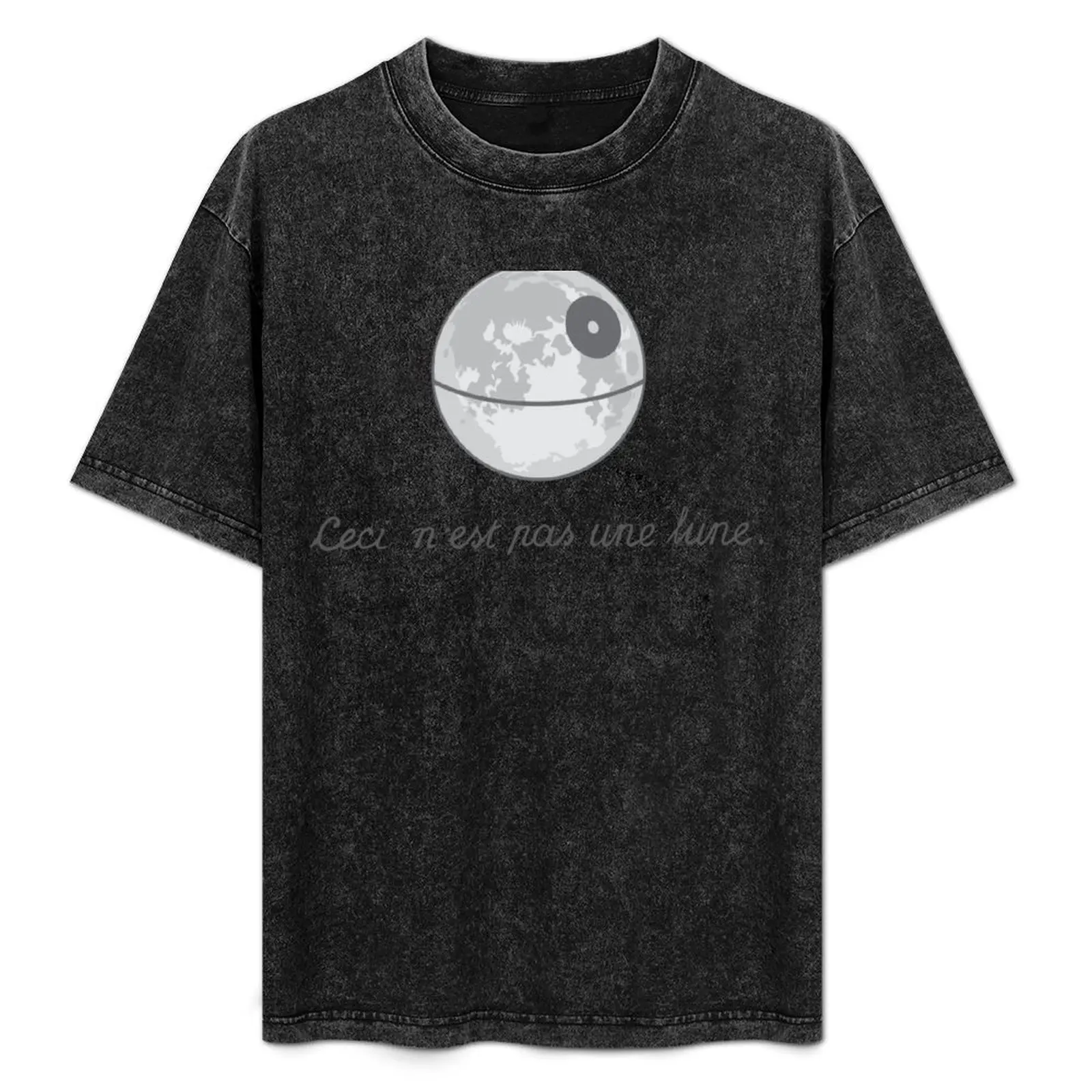 

Ceci n'est pas une lune. T-Shirt Trendy Print Short Sleeve T-Shirt