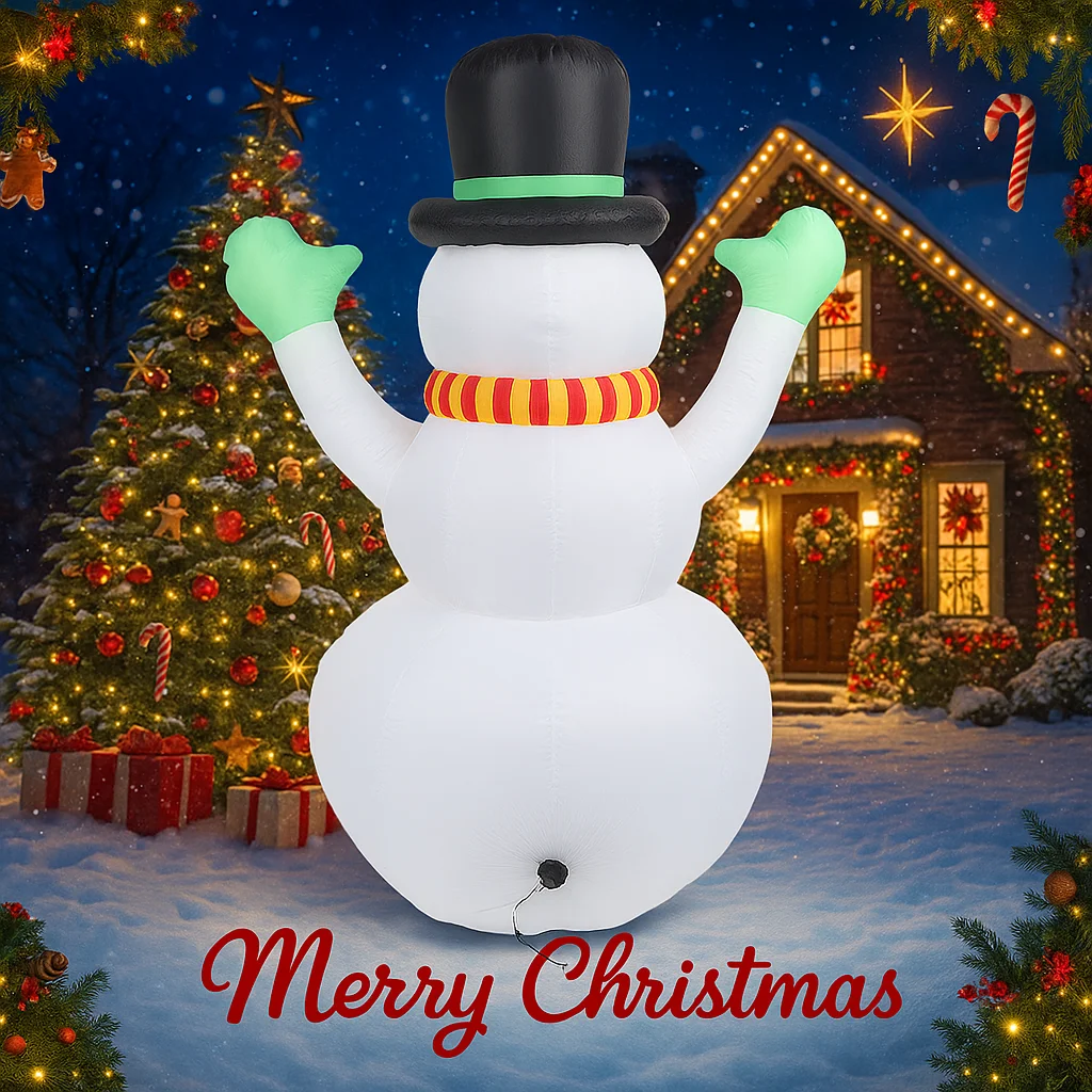 7,22 Fuß aufblasbarer Spielzeugschal Schneemann mit LED-Licht Weihnachten Hof Rasen Party Dekoration Weihnachten Home Supplie Ornamente Festliches Geschenk
