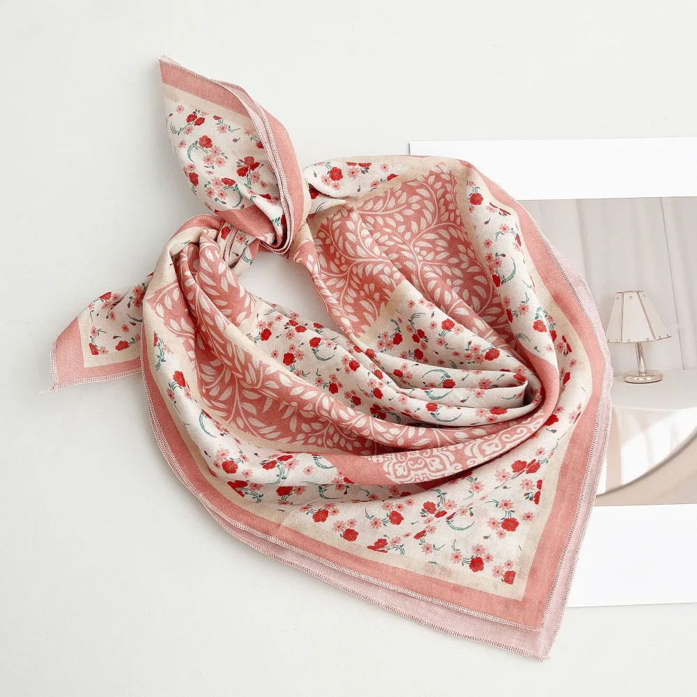 

Thin Cotton Square Scarf Korean Breathable Cashew Nut Print Silk Scarf Scarf Hair Band Headband Square Handkerchief