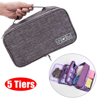 Travel Underwear Bra Sock Holder Bag Portable Compartment Clothes Toiletries Storage Container Water-proof Cosmetics Organizer