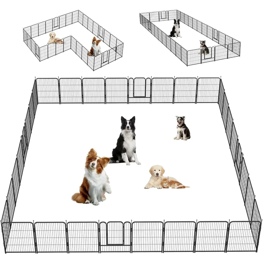 

Heavy duty dog fence, foldable indoor and outdoor large and medium-sized portable pet fence with doors (32 panels, 32 inches)