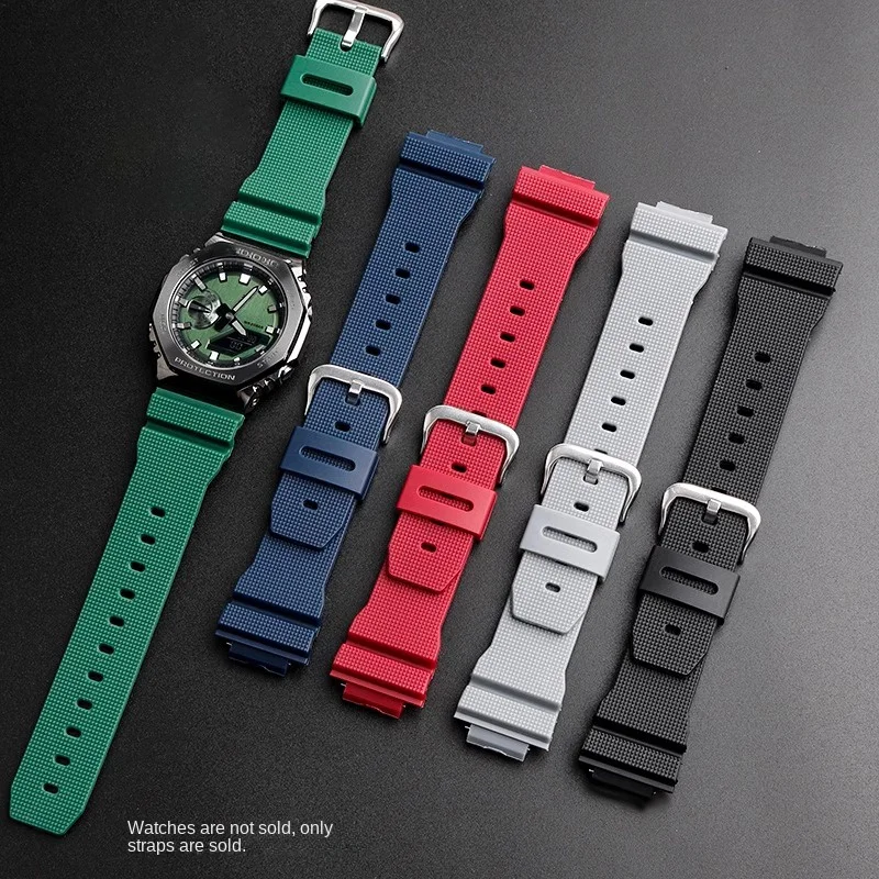 GBM-2100 카시오 G-SHOCK GA2100 GM2100 DW5600 시계 밴드 고무 시계 스트랩 실리콘 팔찌 16mm 레드 용 고품질 시계 스트랩