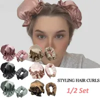 1/2Sets Heatless Curling Rod Silk Curls No Heat Hair Curler Hair Rollers Sleeping Headband Lazy Hair Curlers Women Styling Tools