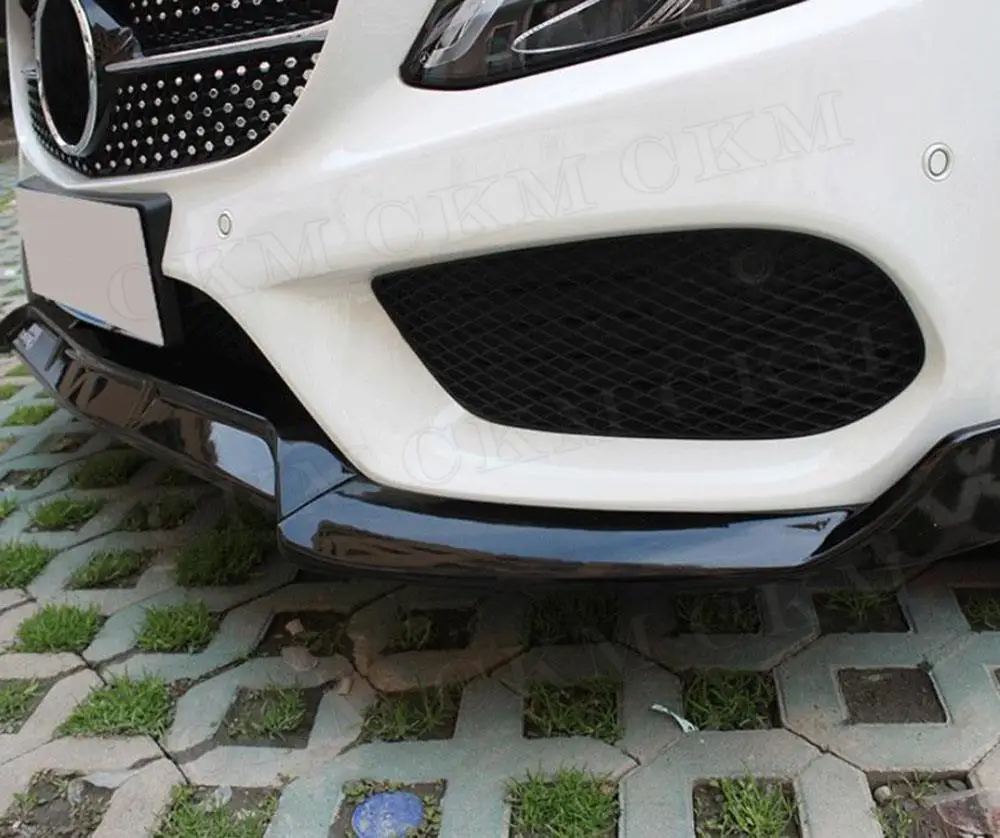 

Carbon Fiber For Mercedes Benz C Class W205 Sport 2014-2018 Car Front Bumper Lip Spoiler Splitters ABS Gloss Black Head Protect