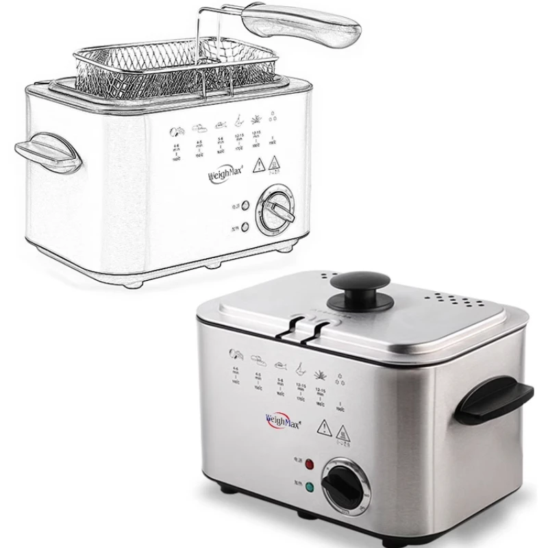 Friggitrice domestica automatica friggitrice elettrica multifunzione commerciale friggitrice a risparmio di carburante attrezzatura da cucina commerciale
