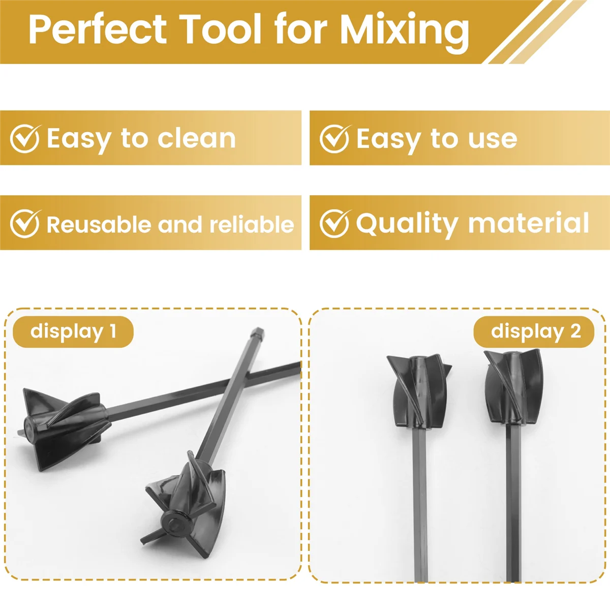 

Лопасти для смешивания смолы Лопасти для смешивания смолы Насадка для смешивания эпоксидной смолы для дрели Многоразовая мешалка для краски Насадка для дрели (6 шт.)