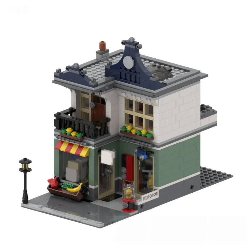 Novo 709 pçs cidade casa de construção brinquedo mercearia moc31036 tijolos modulares diy montagem educacional das crianças brinquedos presentes natal
