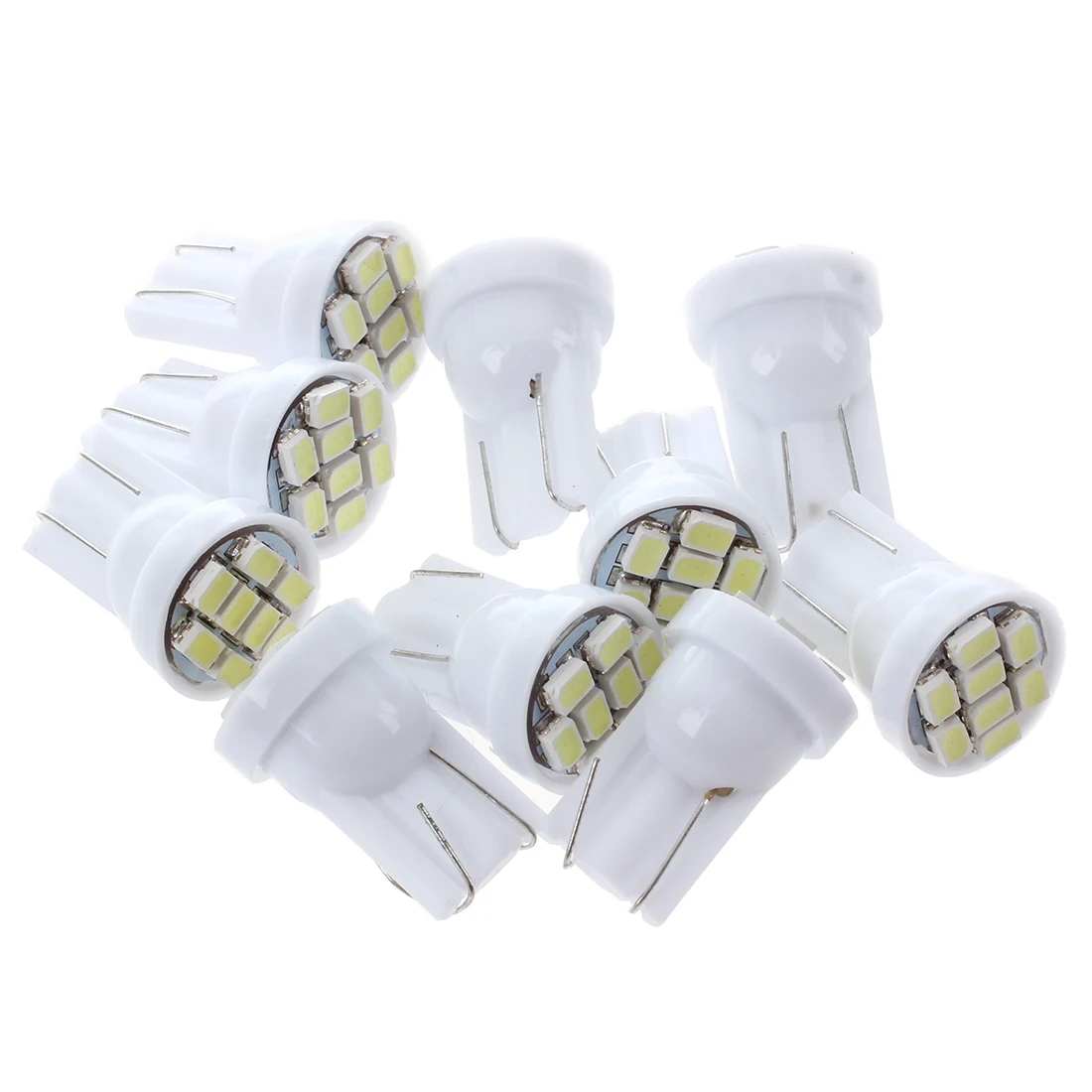 10x T10 W5W 8 SMD LED blanco - bombilla interior 12V