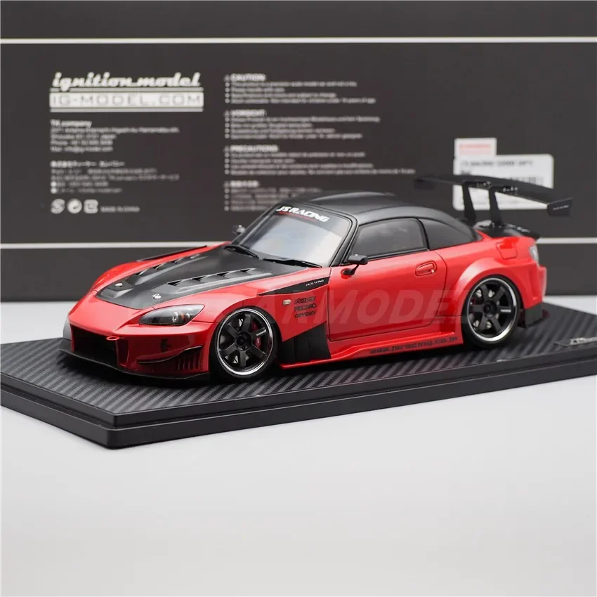 IG 1:18 S2000 AP1 J'S RACING Red JDM Simulation Limited Edition Resin Metal Static Car Model Toy Gift