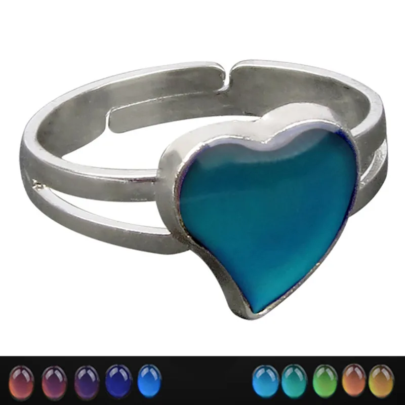 1pc Amazing Emotion Temperature Changeable Love Heart Mood Rings Gift for men women's jewelry