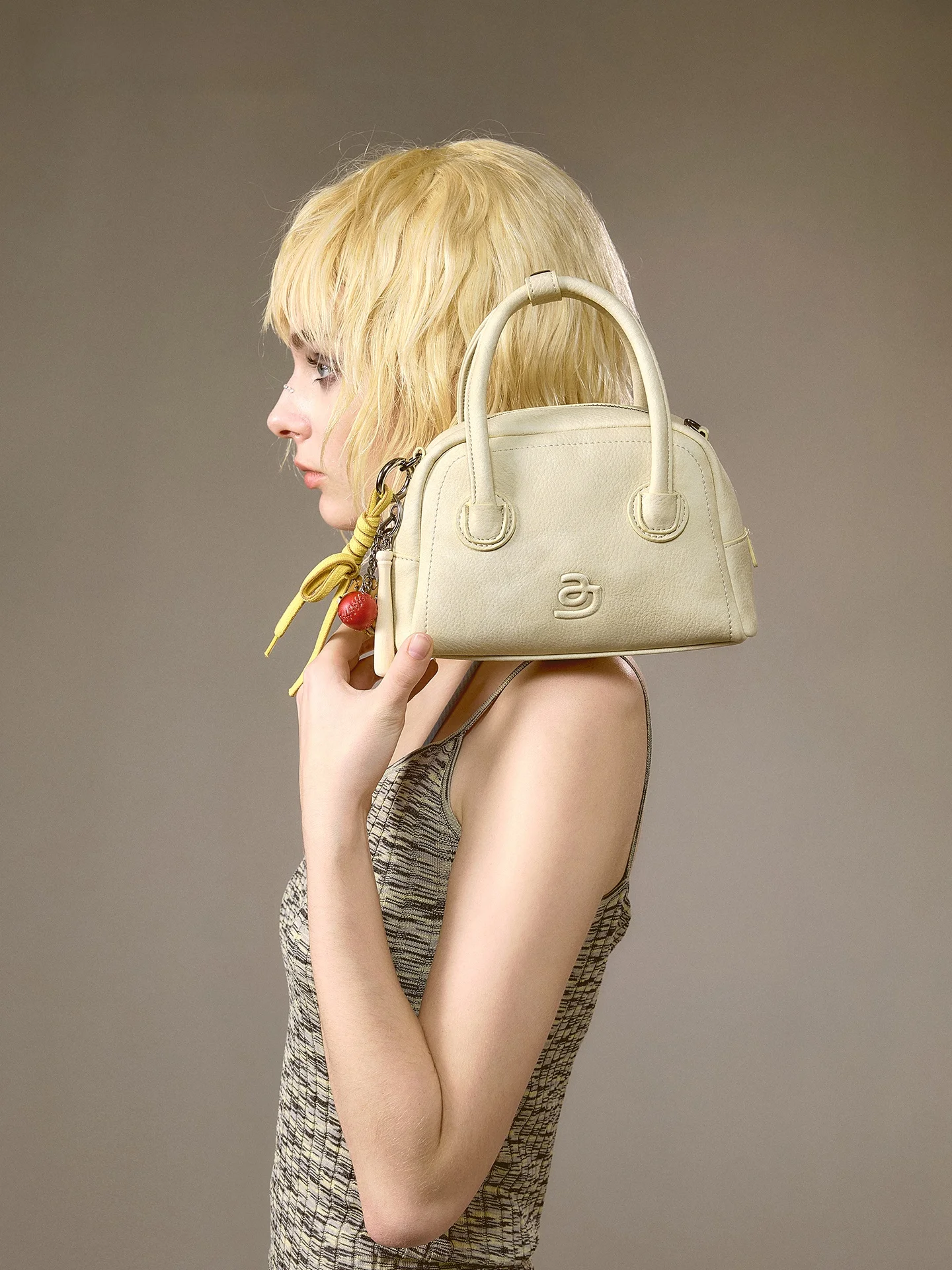 JACD Original Bowling Bag Women's Summer 2026 New Single Shoulder Bucket Handbag Soft PU Leather Casual Tote Crossbody Bag