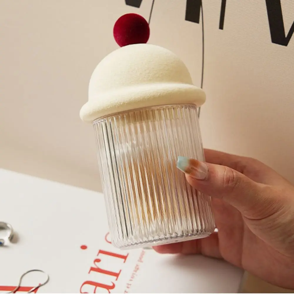 Dustproof Storage Case New Transparent Portable Cotton Swab Box with Lid Simple Cosmetic Box Restaurant