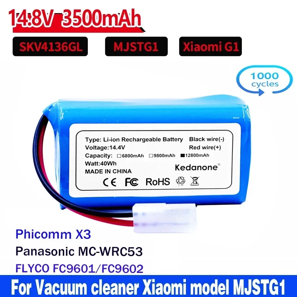 

14.8V 12800mAh Lithium Battery For Xiaomi G1 MI Robot Vacuum-Mop Essential MJSTG1 Robot Vacuum Cleaner batteries