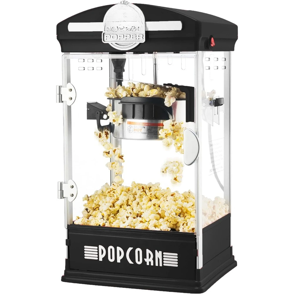 Popcorn Machine with 4-Ounce Kettle, Measuring Cups, Scoop and Serving Cups, Popcorn Makers