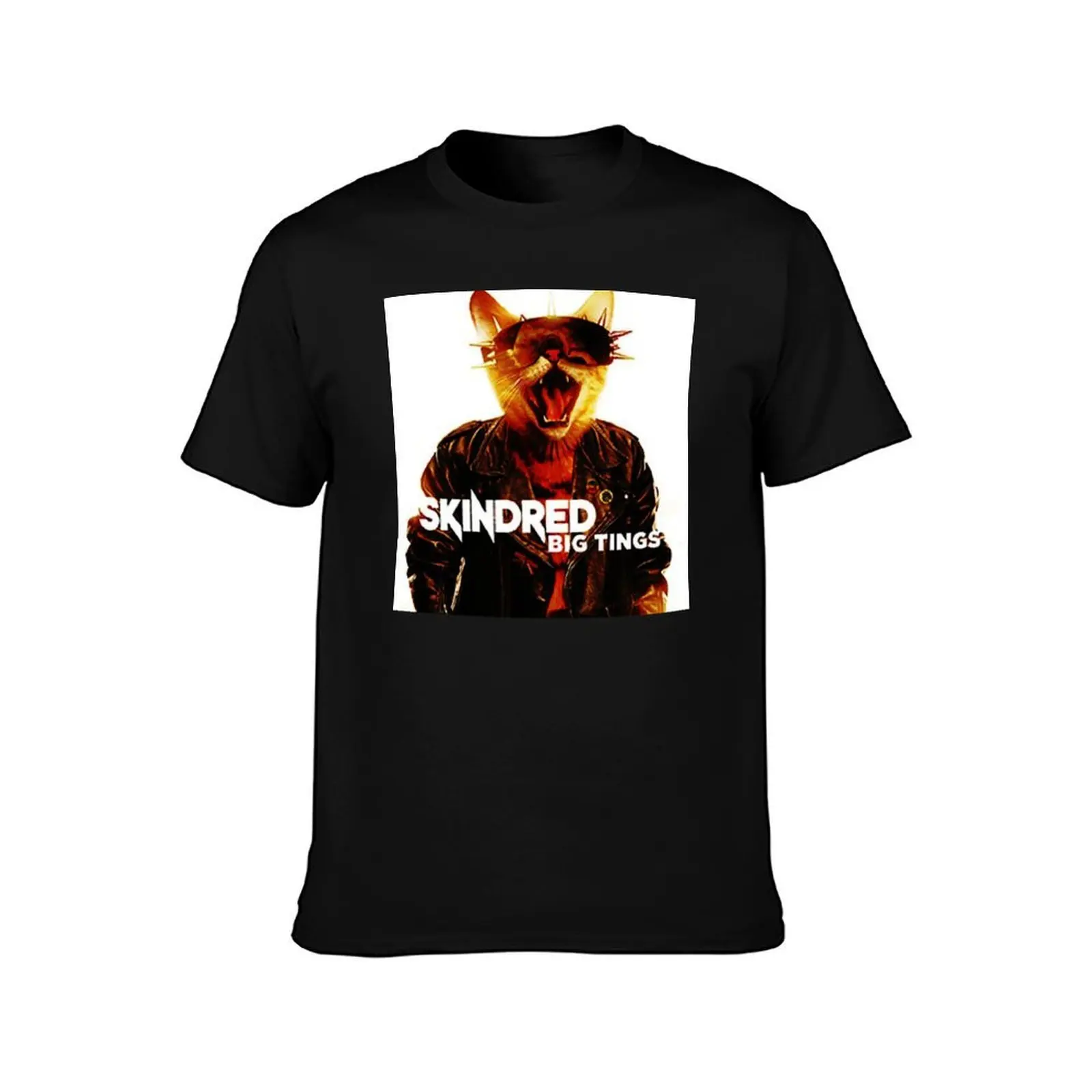 Big Tings Skindred T-Shirt, Summer Casual Cotton Tee, Oversized Streetwear Tops, Vintage Graphic Print, Loose Fit Short Sleeve