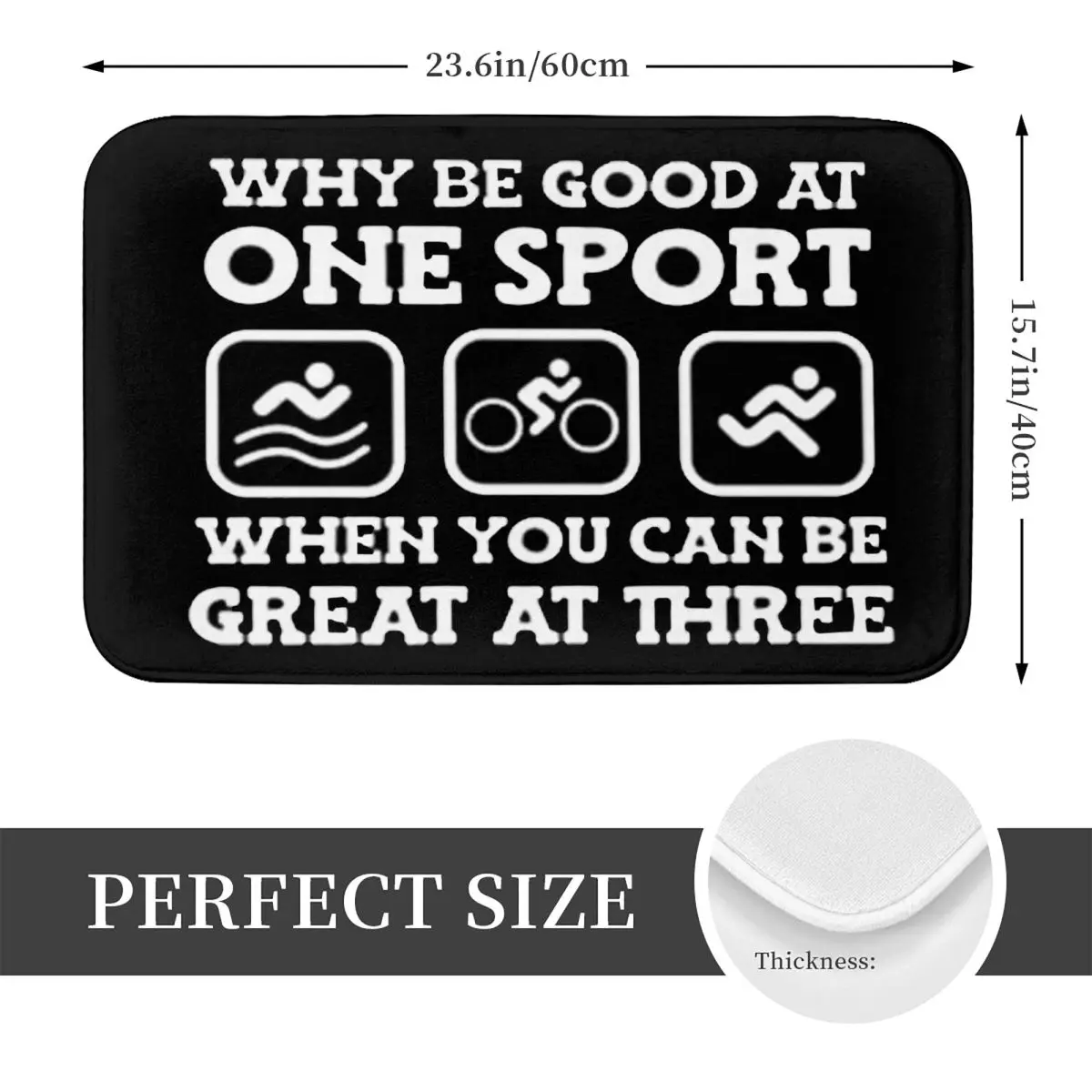 Triathlon Swimming Cycling Running Doormat Kitchen Entrance Home Floor Mat Anti-slip Carpet Rug for Bathroom Footpad Mats