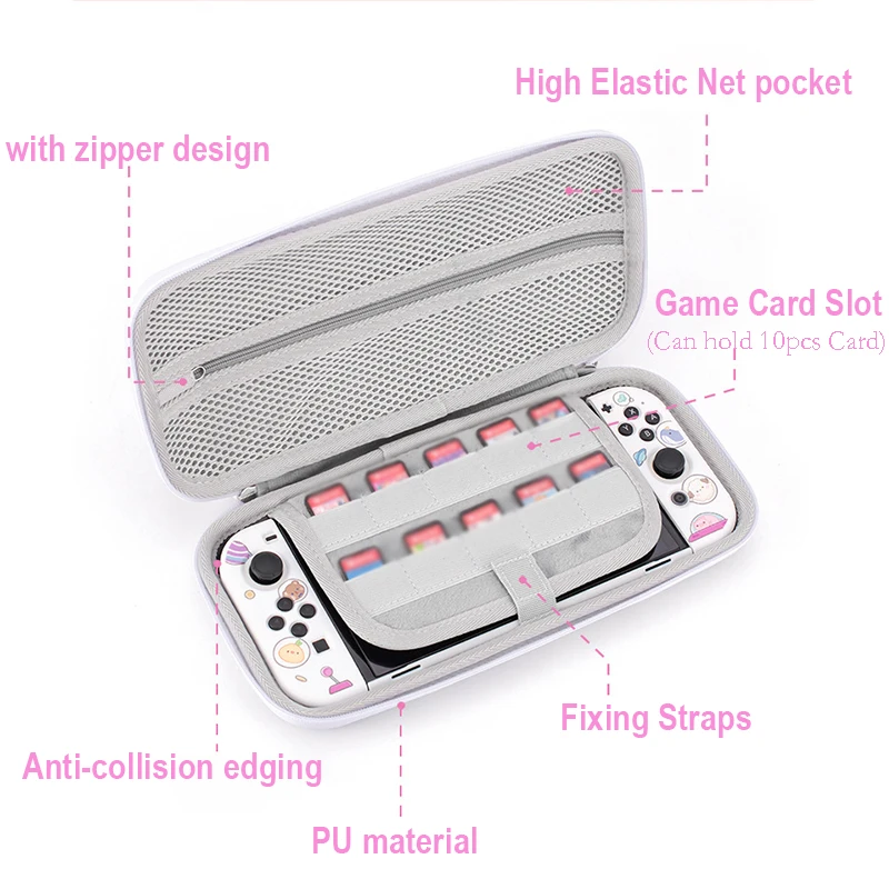 Sakura NEKO Cat Storage Bag Switch/OLED Portable EVA Waterproof Case NS Console Hard Protective Cover For Nintendo Switch