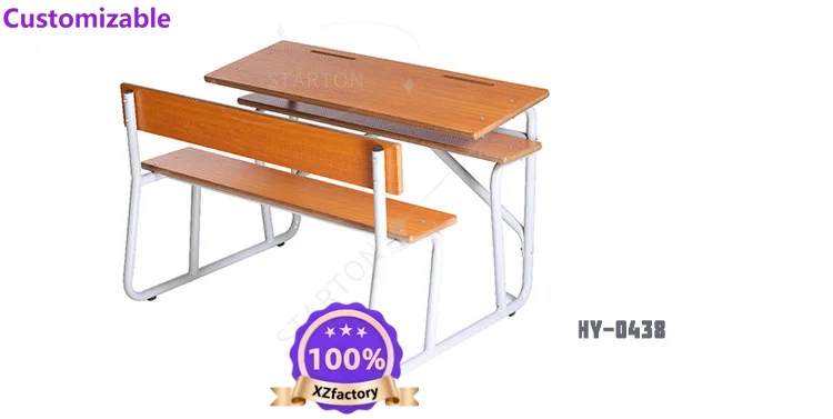 Factory Direct 2026 Top Tavolo da aula in legno Panca doppia per studenti Scrivania e sedia Mobili per vecchi oggetti di scuola
