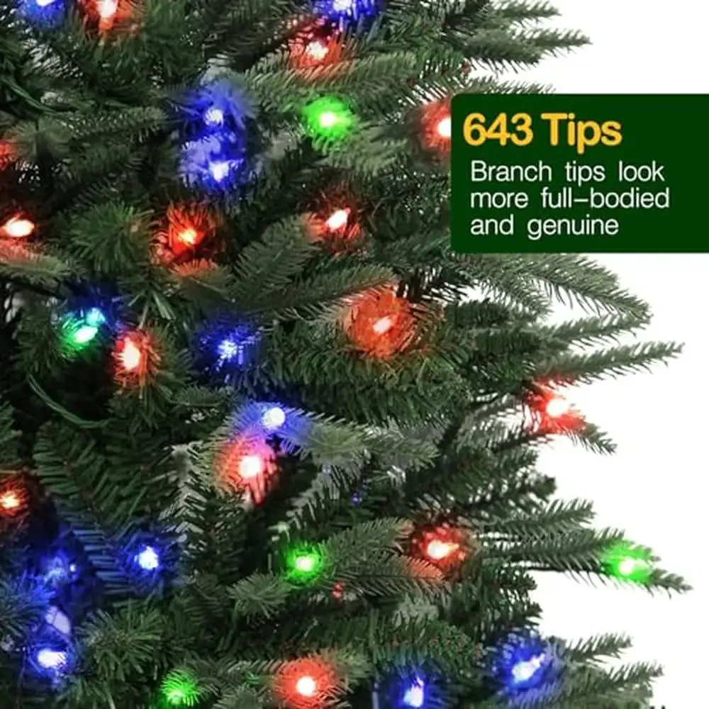 PE PVC Prelit Christmas Tree 4ft 643 Realistic Tips 150 LED Lights Burlap Base Timer Color Changing UL Certified