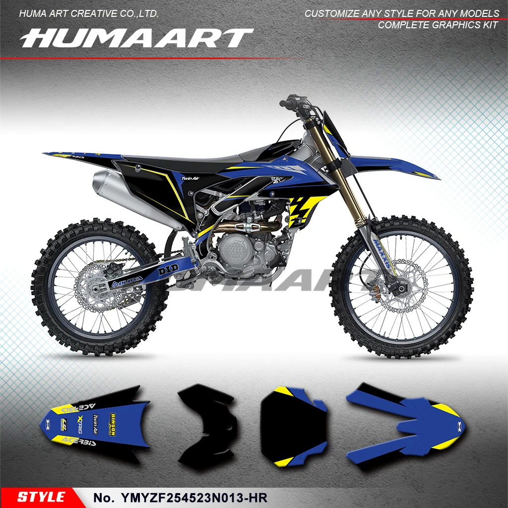 

Графическая клейкая наклейка HUMAART Dirtbike для YAMAHA YZ450F YZ250F YZF450 YZF250 23 24 25 26, комплект для восстановления, YMYZF254523N013-HR