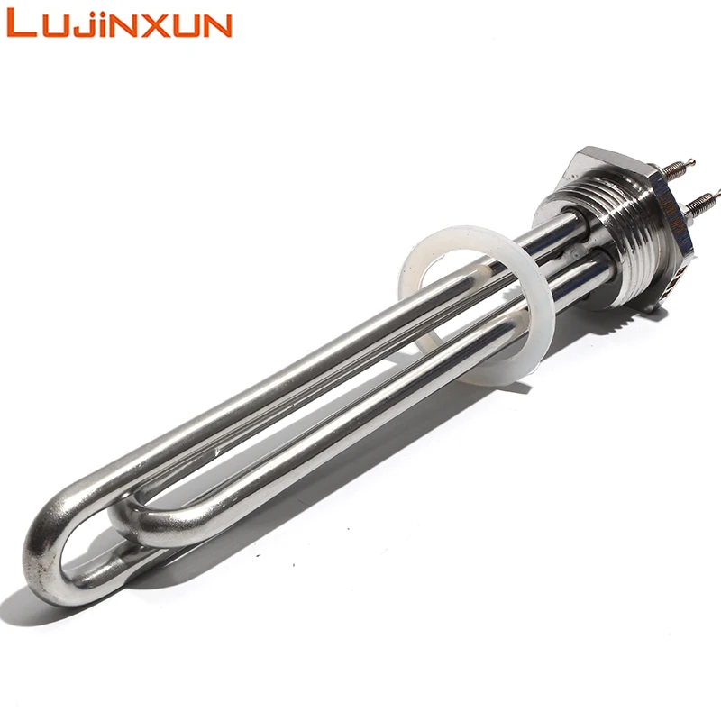 LUJINXUN 12V 36V Submersible Water Heater Element Stainless Steel Heating Double U Type with 1 Inch Thread