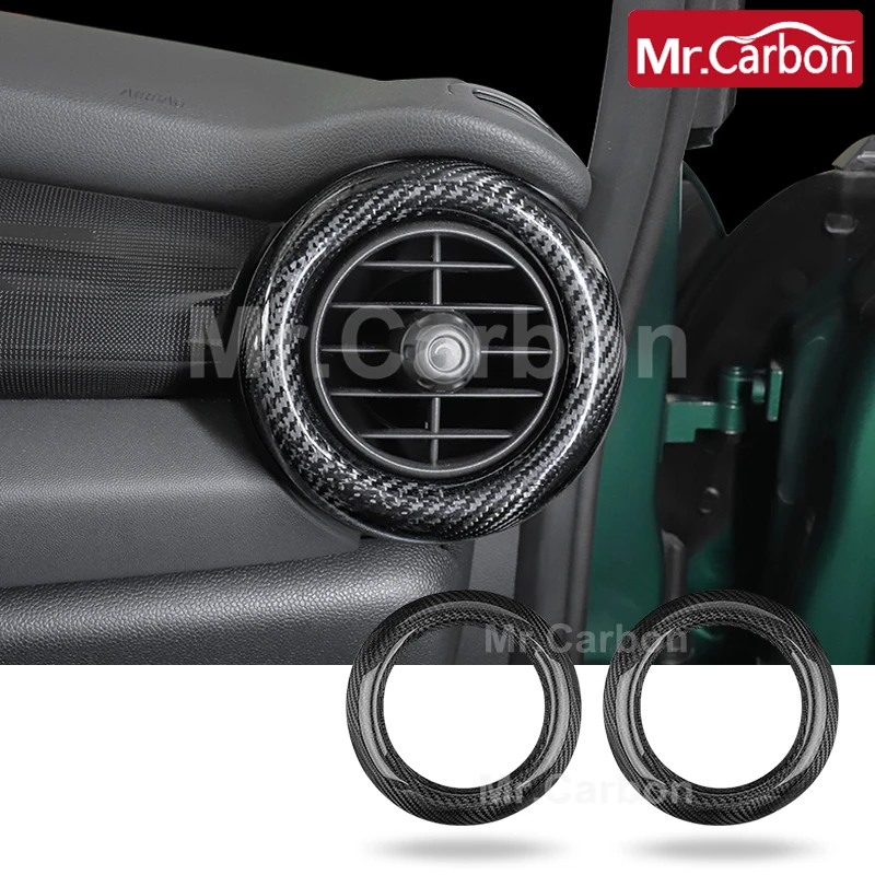 Ar condicionado do carro tomada de ar escudo de fibra carbono anel decorativo para m 1 coope r j c w f 55 f 56 f 57 acessórios adesivos