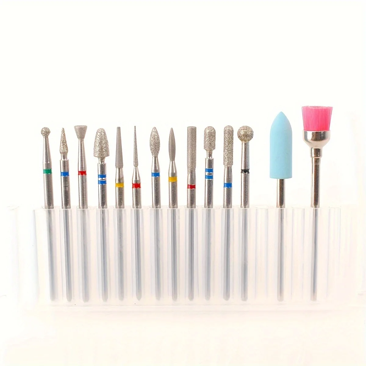 ชุดดอกสว่านเพชรสำหรับทำเล็บมืออาชีพ 14 ชิ้น/กล่อง หัวเจียรไฟฟ้า สำหรับขัดแต่งเล็บ ทำความสะอาดหนังกำพร้า อุปกรณ์เสริมสำหรับเครื่องเจียรเล็บ