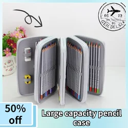 Oxford Cloth Pencil Bag Large-capacity School Supplies Porous Zipper Pencil Bag Student Multi-functional Stationery Bag Supplies