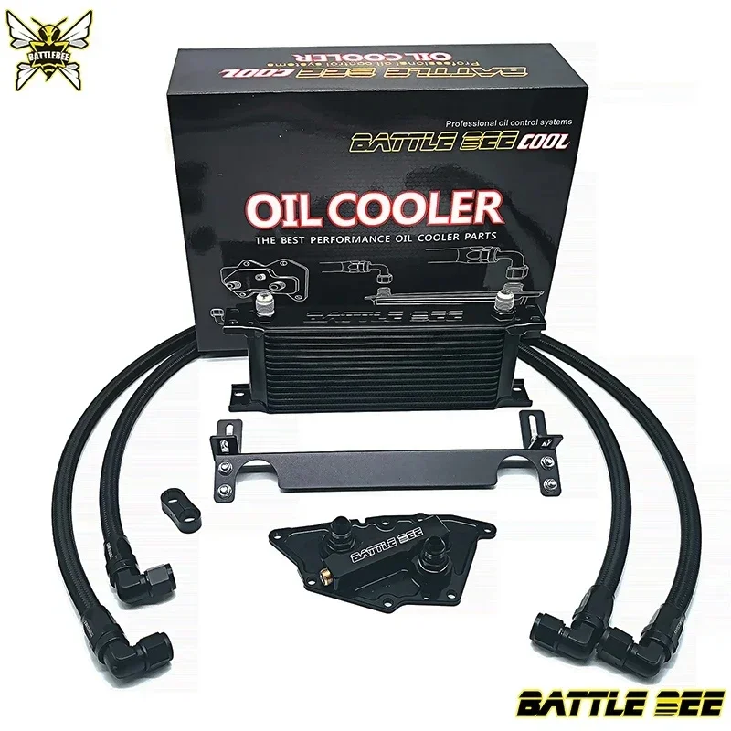 

BATTLE BEE 13-Row Engine Oil Cooler Kit For BMW F30 N20 N52 Engine Oil Cooler Sandwich Plate Adapter Kit BB-OCK-102