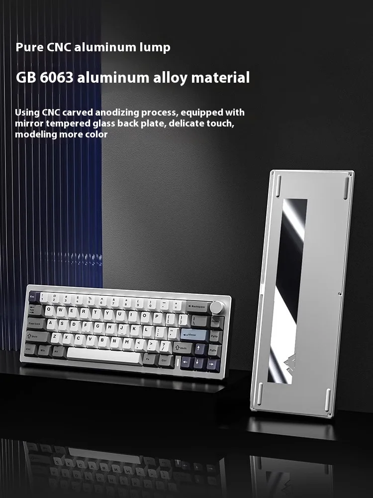 Yunzii AL68 Aluminum Alloy Mechanical Keyboard Keynouo RGB Wireless Three Mode Wired Game Office Mechanical Keyboard Custom Gift