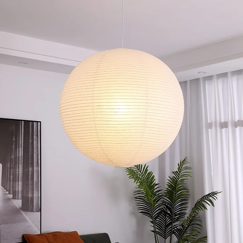 

Japanese Rice Paper LED Pendant Lights Hand-woven Art Hanging Chandeliers Living Dining Room Exhibition Hall Suspension Lustre