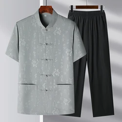 (Shirt + Hose) 2024 Sommer neuen Stil Männer Shirt Kurzarm Shirts Mode Herren Sets hochwertige Shirt männlich zweiteilige M-4XL