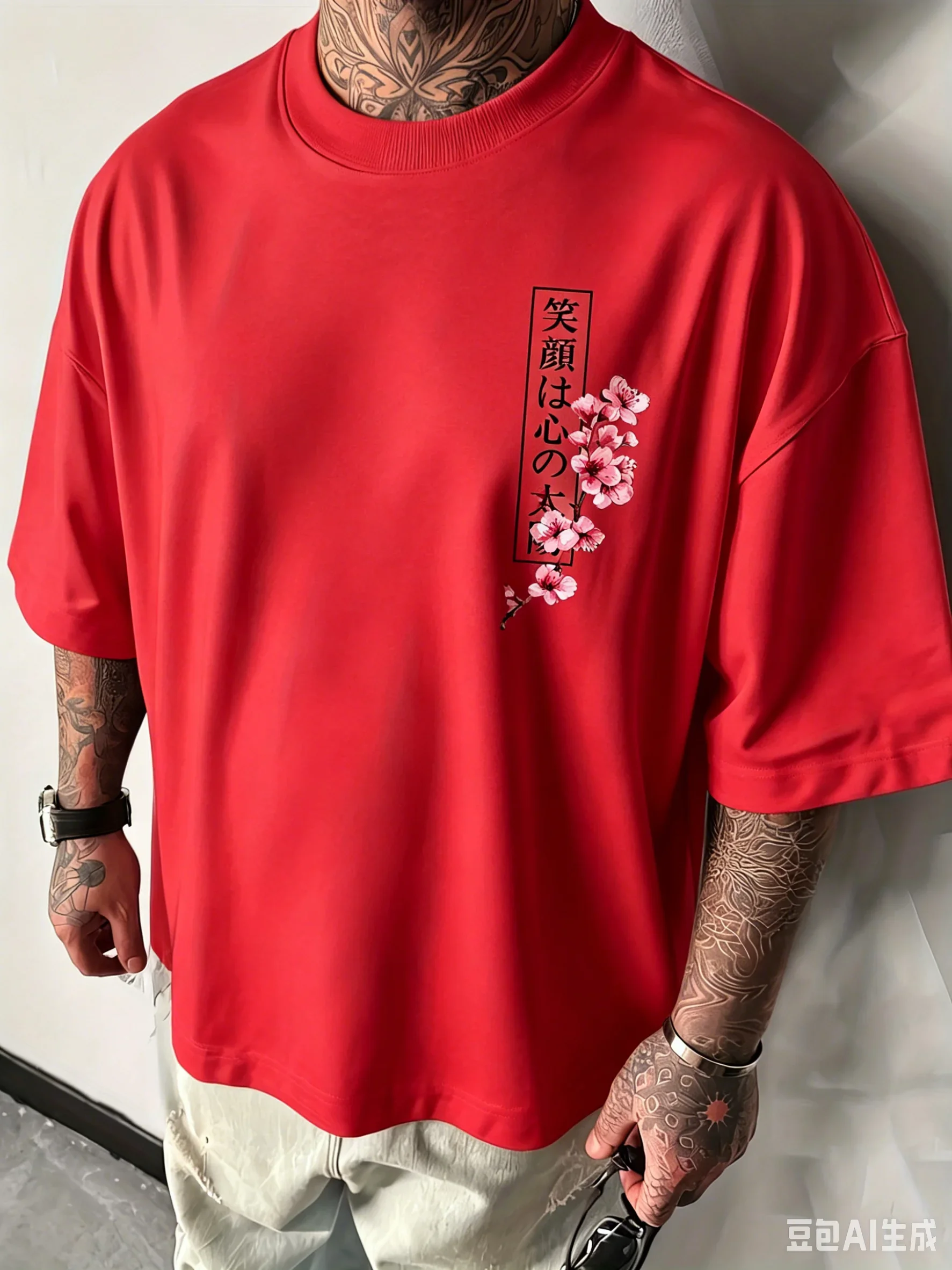 2026 Japanischer Kirschblüten-Print Herren Damen T-Shirt Sommer Herbst Alltag Outdoor Sport Lässig Locker Streetwear Kurzarm-Oberteil – Detail 3